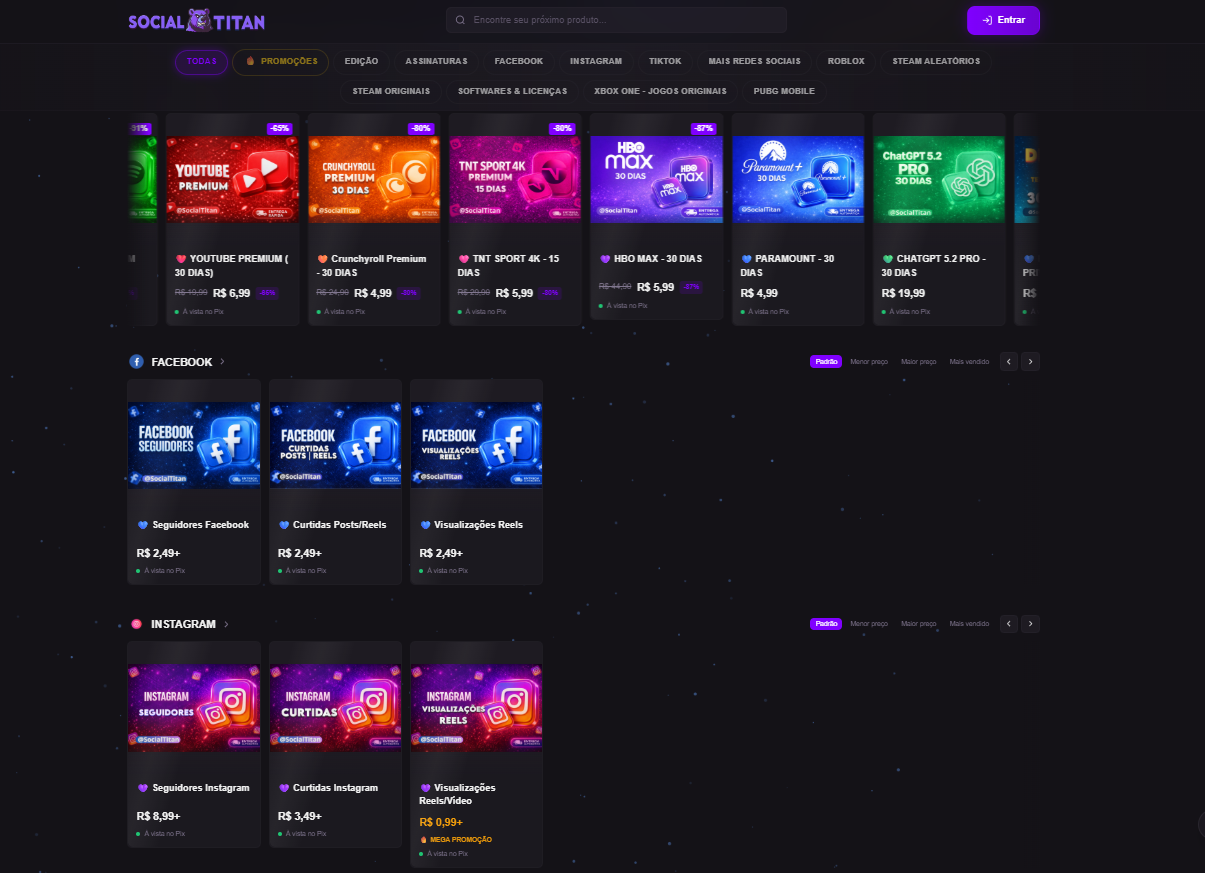 Social Titan — Catálogo