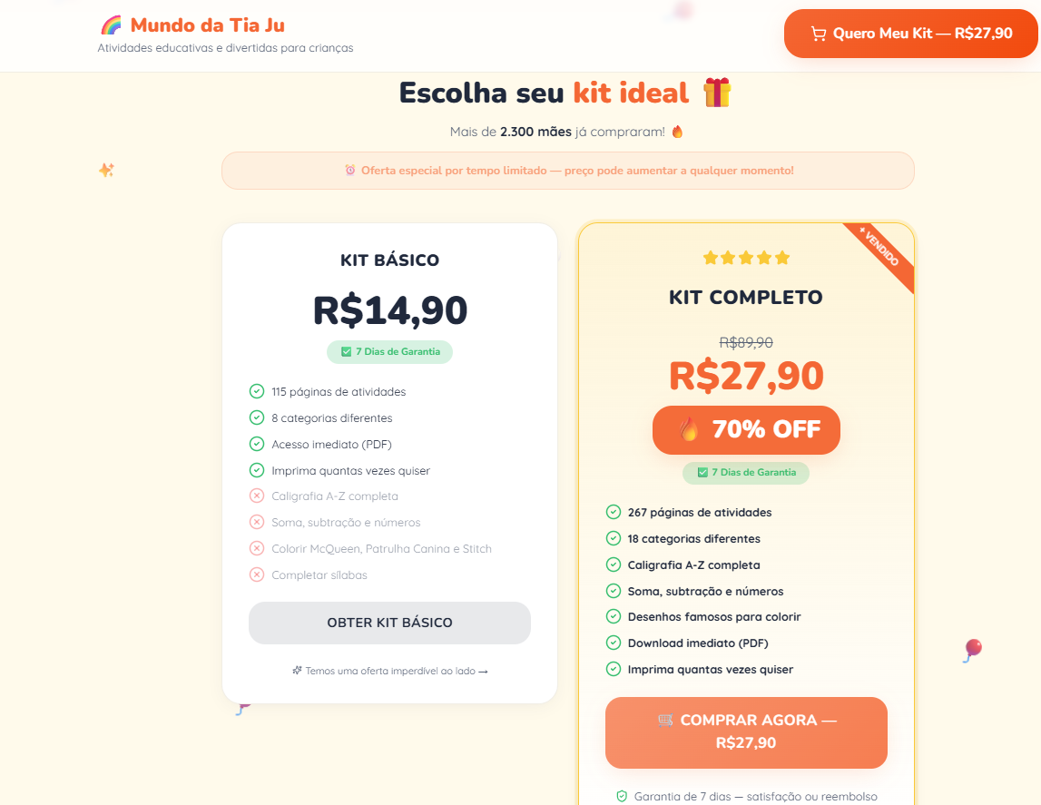 Mundo da Tia Ju — Kits